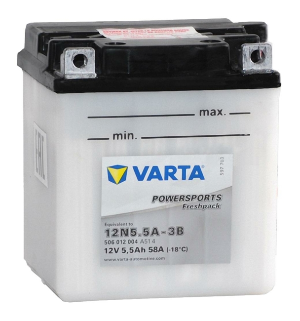 Varta Powersports Freshpack 12N5.5A-3B